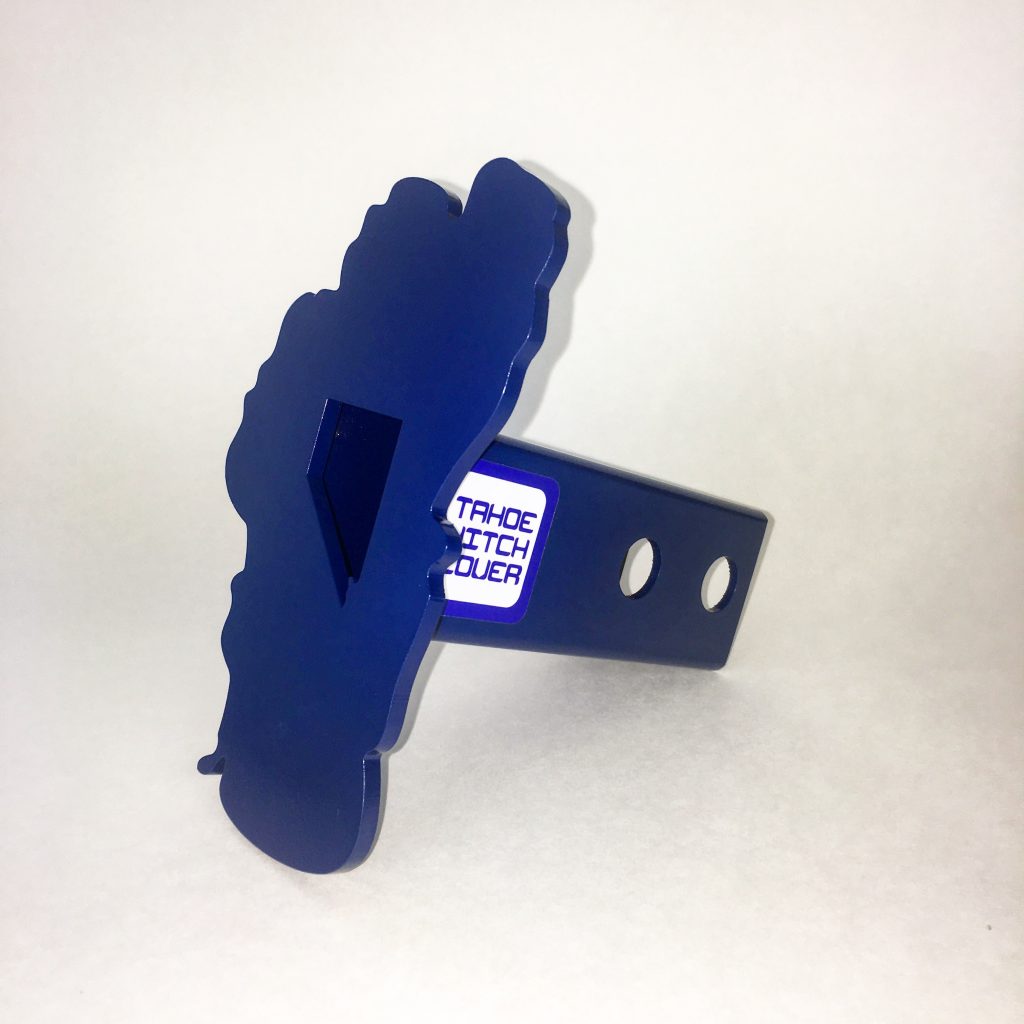 Tahoe w/ Nevada Hitch Cover© in Wolf Pack Blue Tahoe Hitch Cover